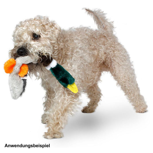 Karlie Plüsch-Hundespielzeug Flatinos Ente Spielzeug mit Squeaker Kuscheltier