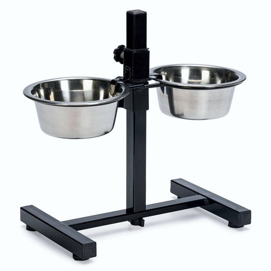 Karlie Napfständer höhenverstellbar - Edelstahl Doppelnapf Wassernapf Fressnapf