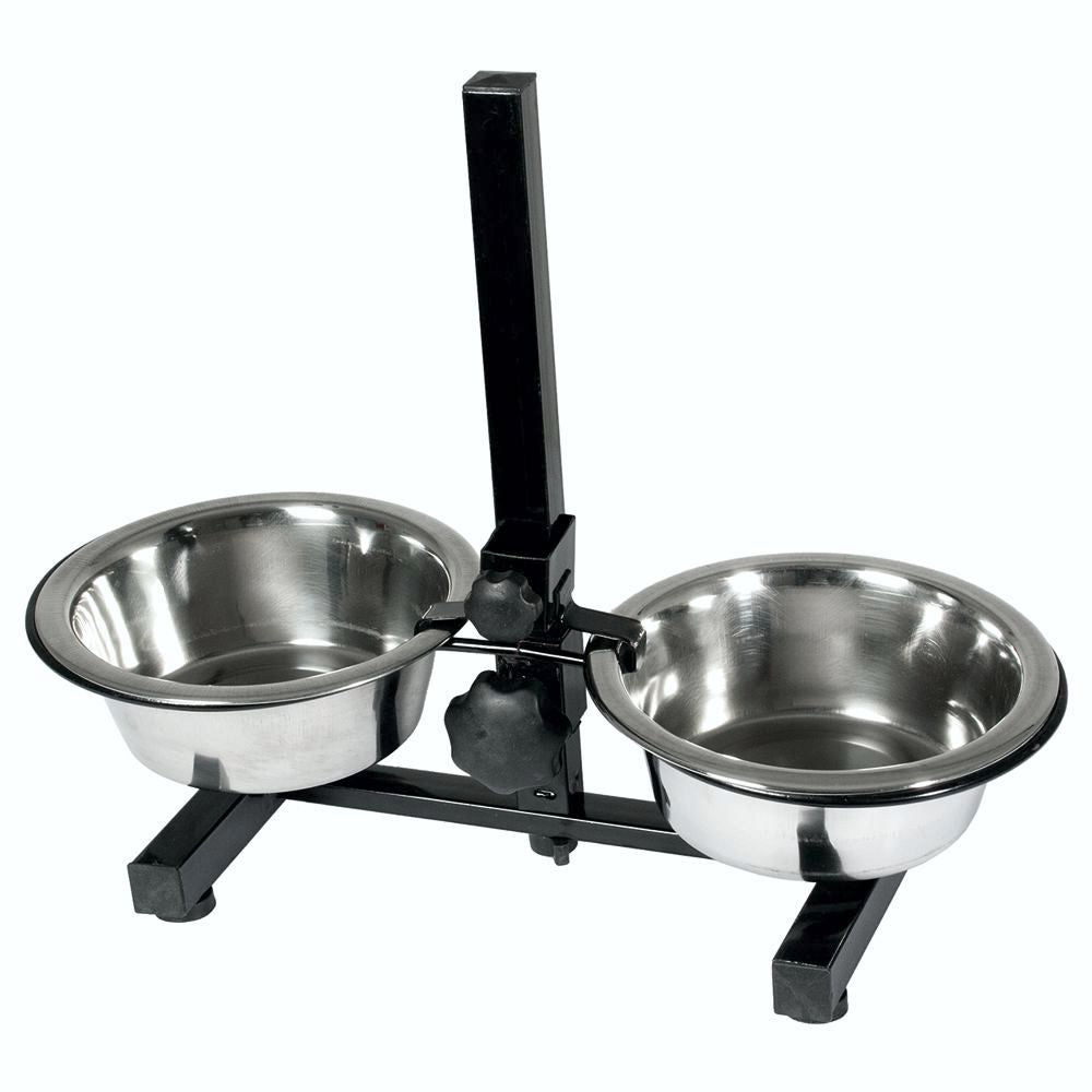 Karlie Napfständer höhenverstellbar - Edelstahl Doppelnapf Wassernapf Fressnapf