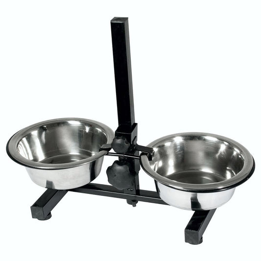 Karlie Napfständer höhenverstellbar - Edelstahl Doppelnapf Wassernapf Fressnapf