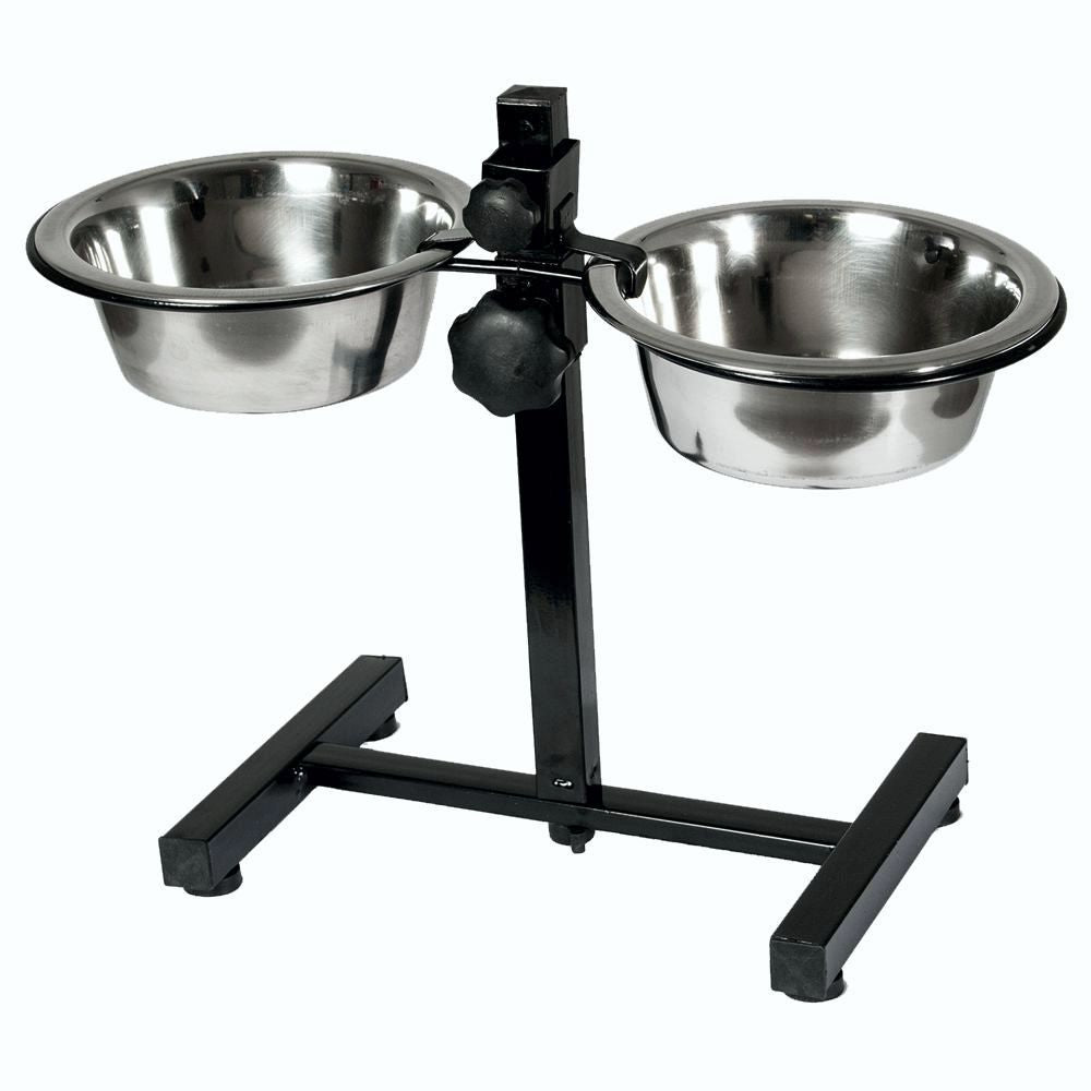 Karlie Napfständer höhenverstellbar - Edelstahl Doppelnapf Wassernapf Fressnapf