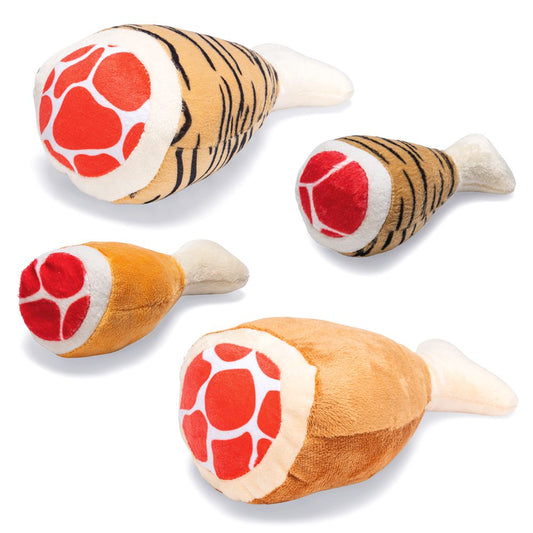 Karlie Plüsch-Hundespielzeug KEULE - 14 + 21 cm - Kuschel-Spielzeug mit Squeaker