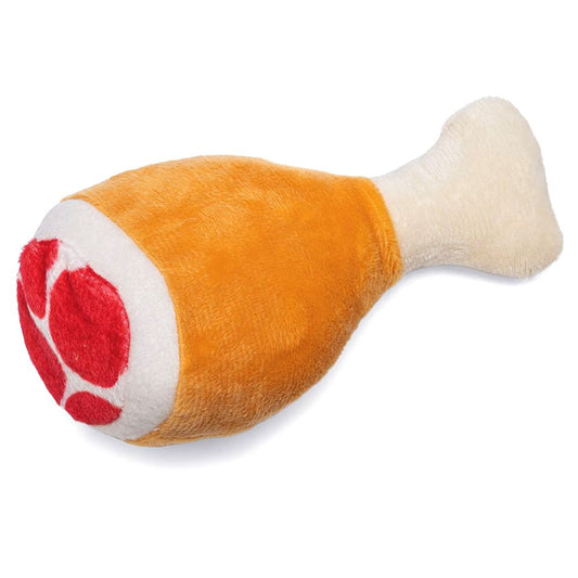 Karlie Plüsch-Hundespielzeug KEULE - 14 + 21 cm - Kuschel-Spielzeug mit Squeaker