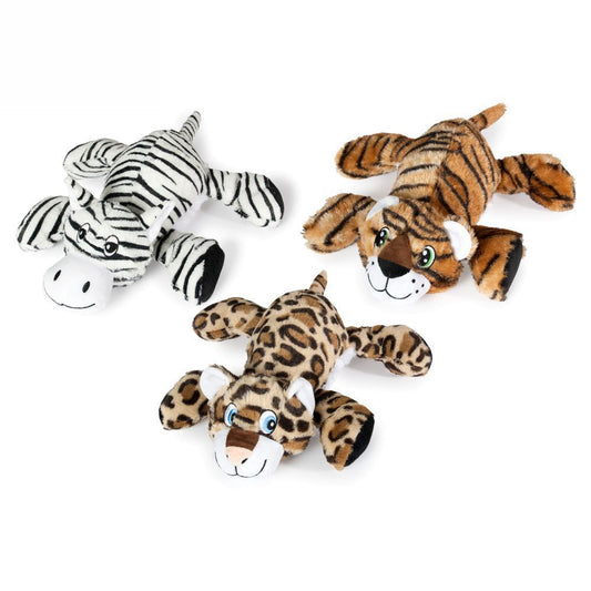 Karlie Plüsch-Hundespielzeug Leopard/Tiger/Zebra Spielzeug Kuscheltier Quitschie