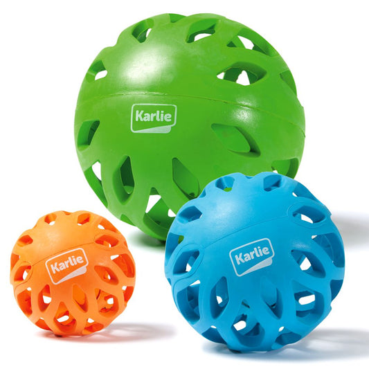 Karlie Vollgummi-Hundespielzeug Gitterball - Apportierspielzeug Ball Gummiball