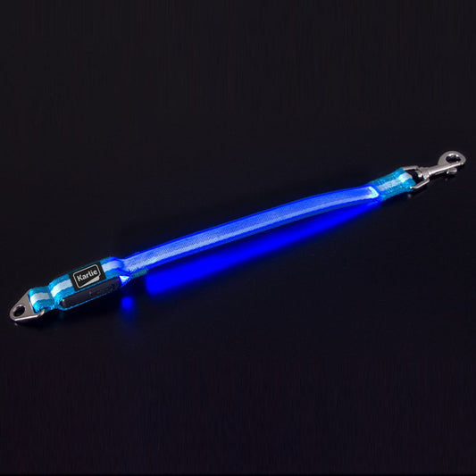 Karlie LED Leinenverlängerung VISIO - blau orange - Leuchtleine Gurt Hundeleine