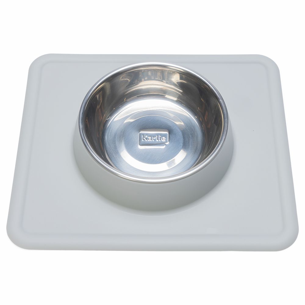 Edelstahl Futternapf DEX mit Silikon Napfunterlage - Wassernapf Fressnapf Hunde