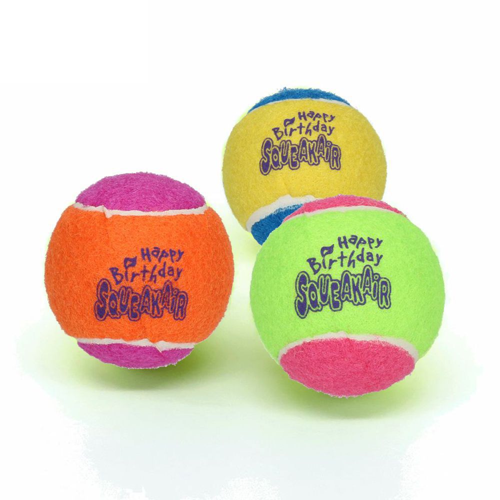KONG AirDog Squeakair Ball - Ø 6 cm - 3 Stück - bunt