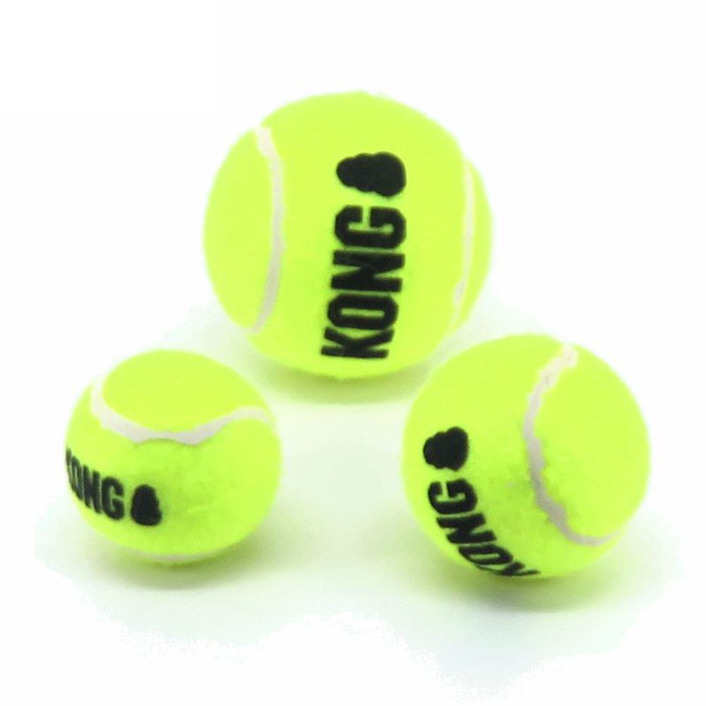 KONG AirDog Squeakair Ball - Apportierspielzeug Tennisball f. Hund mit Quitscher