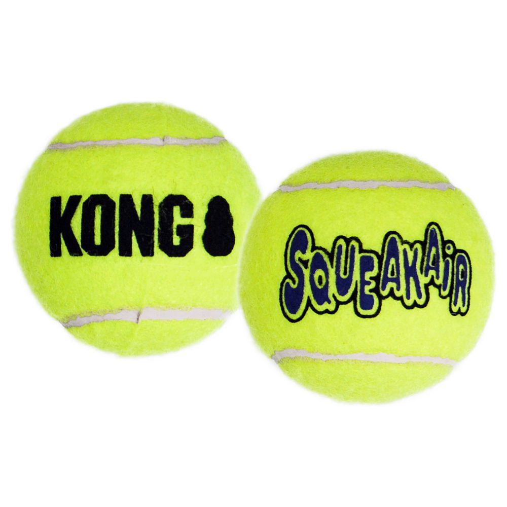 KONG AirDog Squeakair Ball - Apportierspielzeug Tennisball f. Hund mit Quitscher