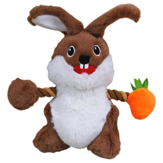 Nobby Plüsch-Hundespielzeug Osterhase mit Seil - 20 cm - Ostern Plüschspielzeug
