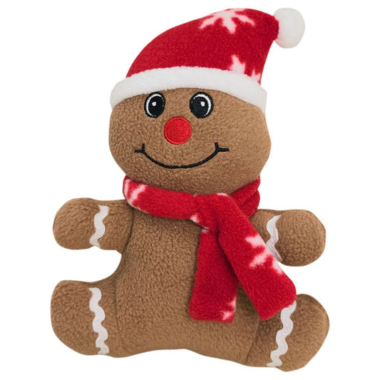 Nobby XMAS Plüsch Lebkuchenmann - 21 cm - mit Squeaker Hundspielzeug Kuscheltier