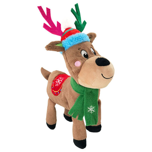 Nobby XMAS Plüsch Rentier - 28 cm - mit Squeaker - Hundspielzeug Kuscheltier
