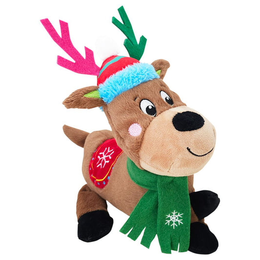 Nobby XMAS Plüsch Rentier - 28 cm - mit Squeaker - Hundspielzeug Kuscheltier