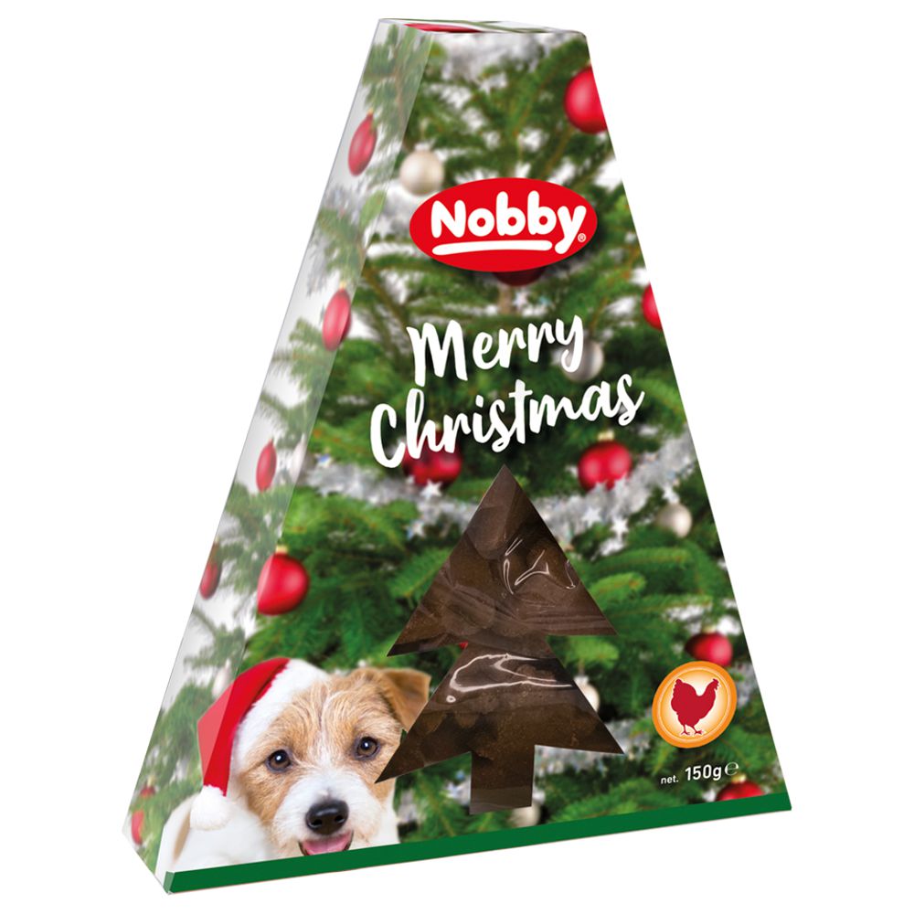 Nobby XMAS Snack Box für Hunde - Huhn Ente - Weihnachtssnacks Leckerli Kekse