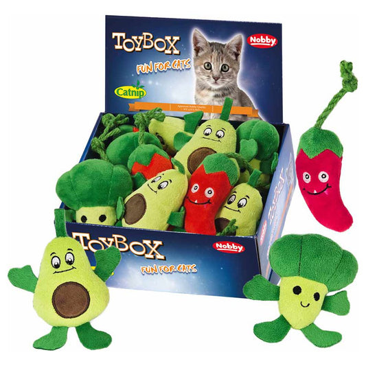 Nobby Plüsch-Katzenspielzeug mit Catnip Avocado/Brokkoli/Peperoni - Katzenminze