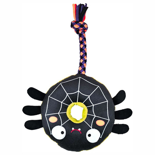 Nobby HALLOWEEN Plüsch-Hundespielzeug Spinne - 30 cm - Kuscheltier Seil Squeaker