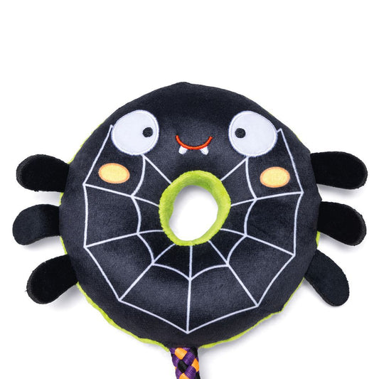 Nobby HALLOWEEN Plüsch-Hundespielzeug Spinne - 30 cm - Kuscheltier Seil Squeaker