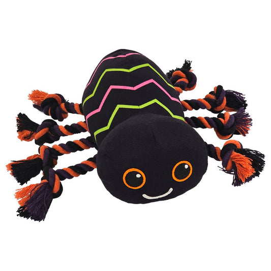 Nobby HALLOWEEN Plüsch-Hundespielzeug Spinne - 21x28 cm - Kuscheltier Seilbeine