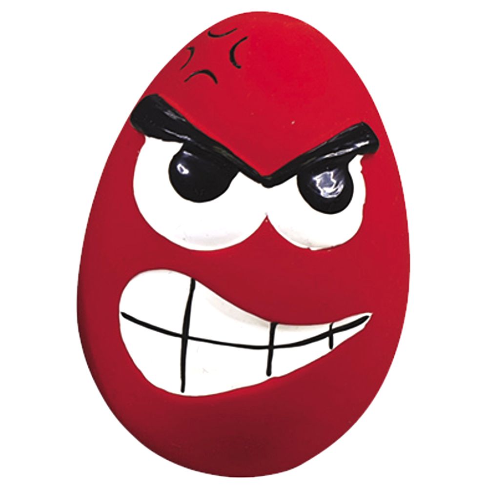 Nobby Latex EMOTION EGG - 10 cm - Ei mit Gesicht - Hundespielzeug Apportierspiel quietscht