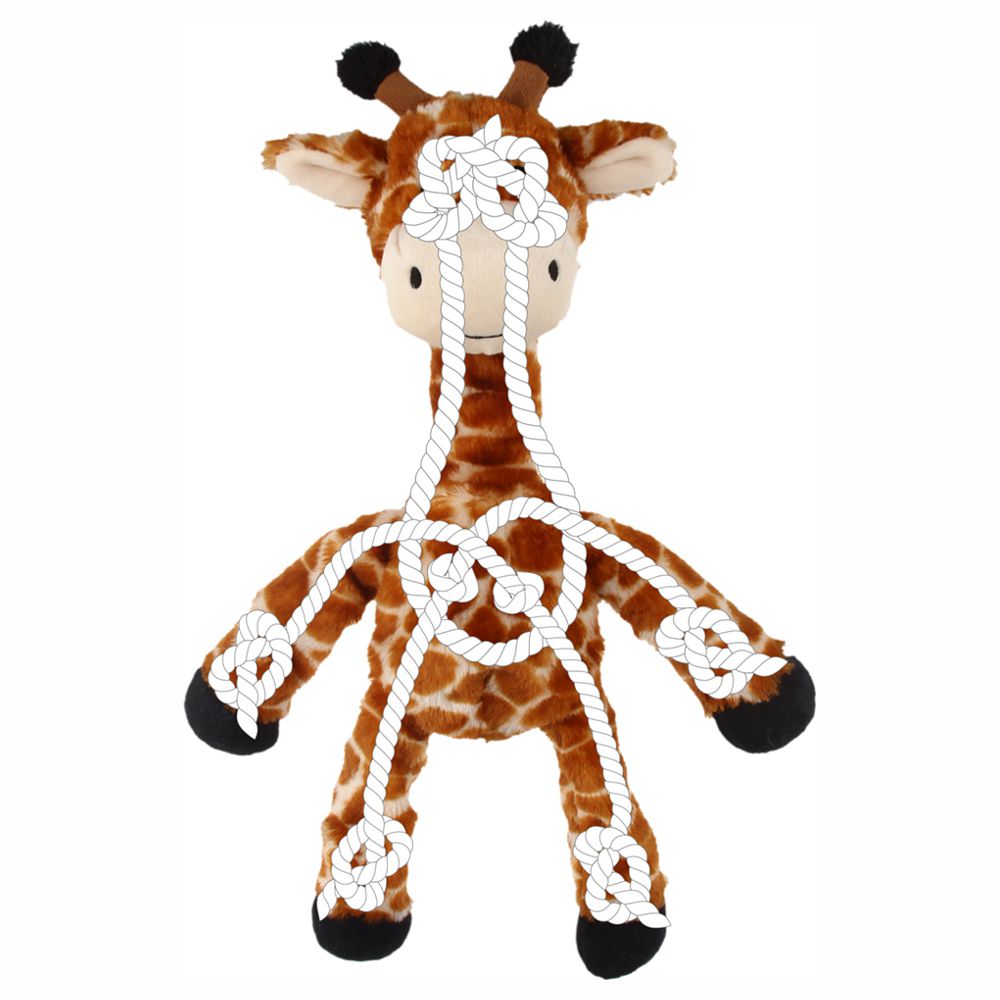 Nobby Plüsch-Hundespielzeug GIRAFFE - Seil innen - 42 cm - Plüschtier Zerrspiel