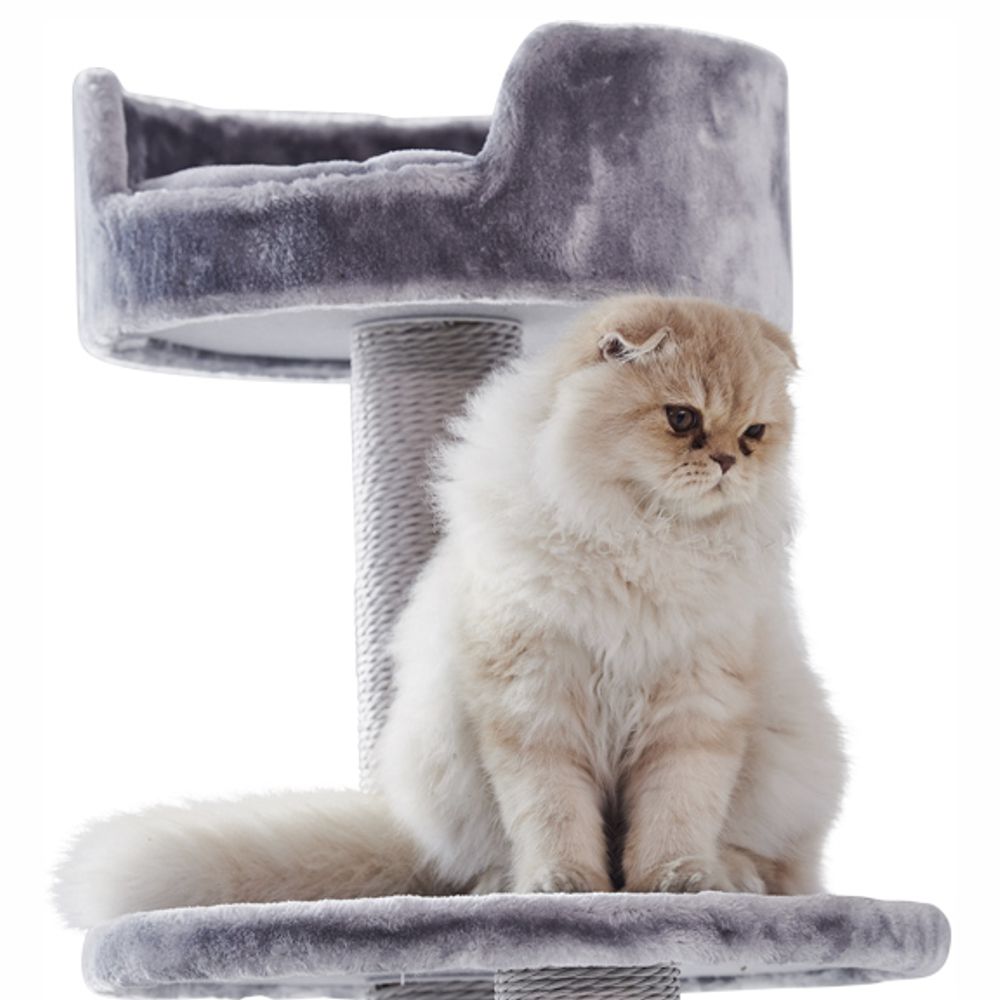 Nobby Katzen Kratzbaum MELO - 50 x 50 x 126 cm - grau - Plüsch - Liegekorb