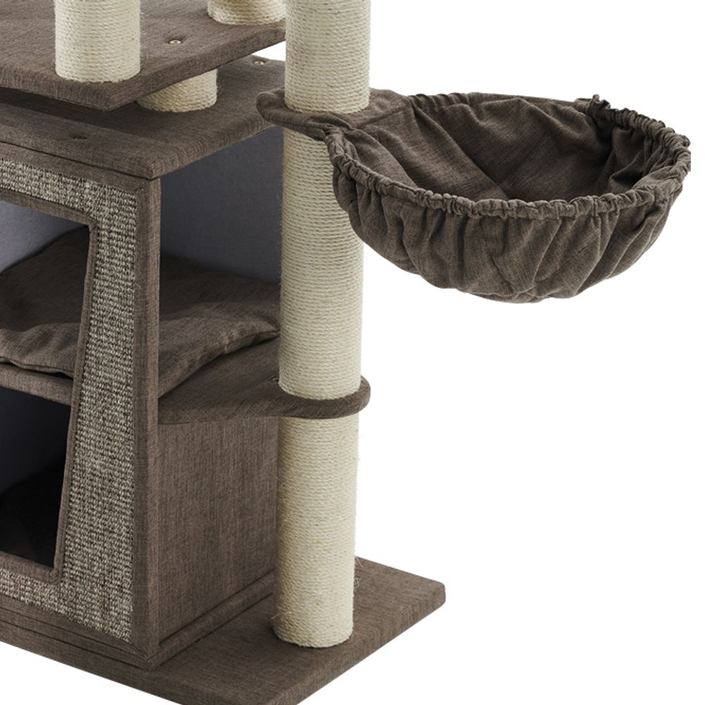 Nobby Katzen Kratzbaum HITAL - 85 x 50 x 157 cm - braun - Leinenoptik