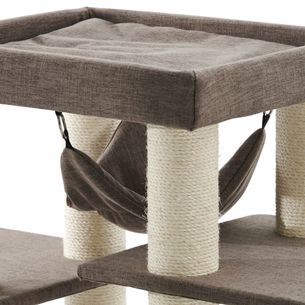 Nobby Katzen Kratzbaum HITAL - 85 x 50 x 157 cm - braun - Leinenoptik