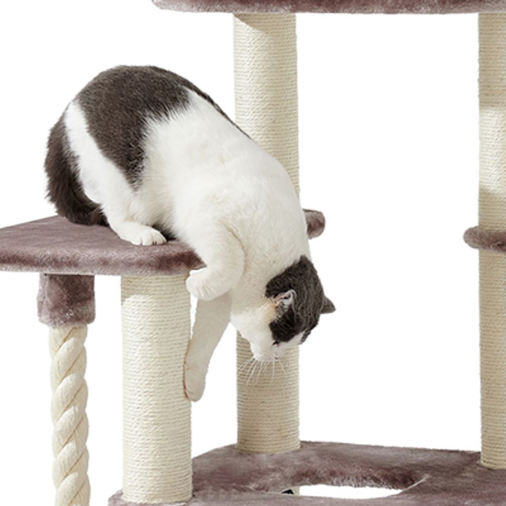 Nobby Katzen Kratzbaum Classic ZADA - 50 x 50 x 145 cm - Plüsch Höhle Hängematte