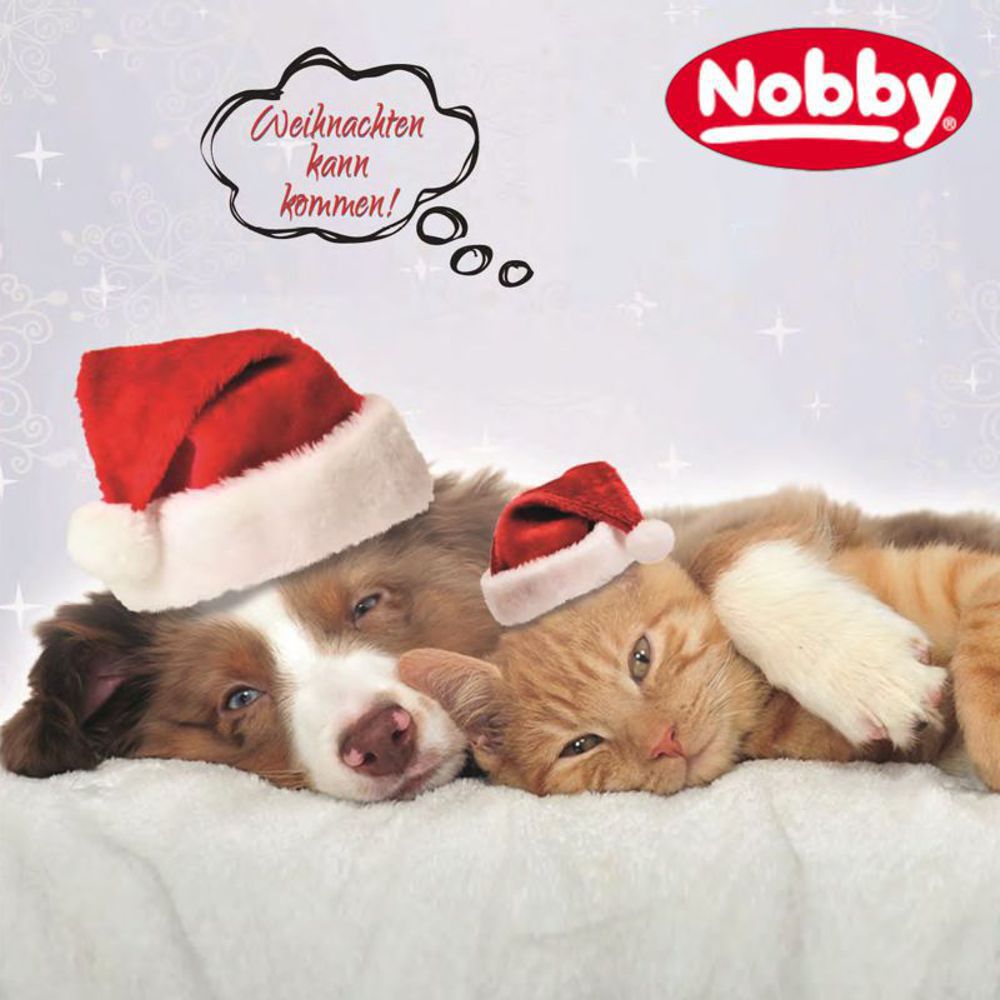 Nobby XMAS Plüsch Weihnachtsmann auf Elch - 38 cm - mit Squeaker - Hundspielzeug