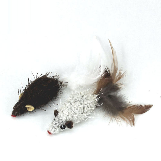 Nobby Plüschmaus mit Rassel - 2er Set - mit Catnip Katzenspielzeug Plüsch Mäuse