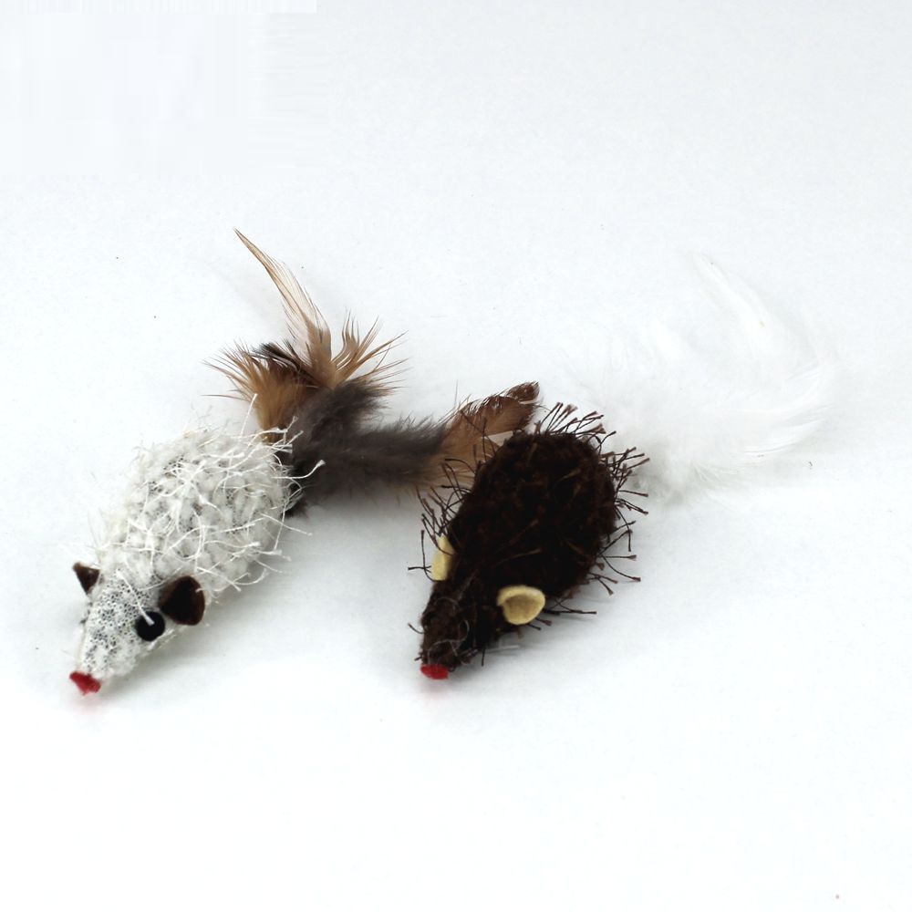 Nobby Plüschmaus mit Rassel - 2er Set - mit Catnip Katzenspielzeug Plüsch Mäuse