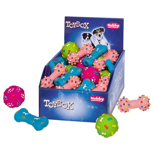 Nobby Latex Spielzeug - Ball Hantel Knochen - Hundespiel Wurfspiel Gummiball