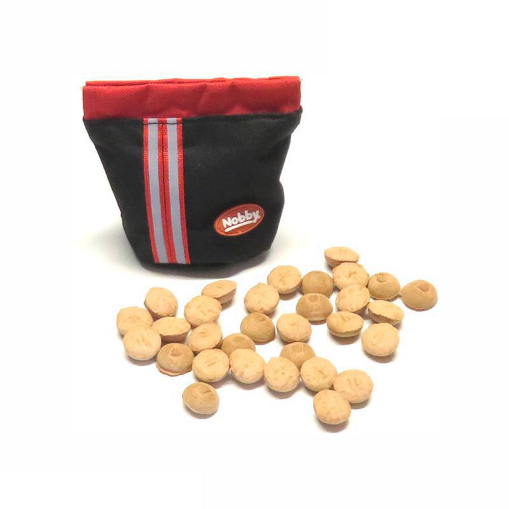 Nobby Snackbeutel - Nylon Futterbeutel Leckerlibeutel Snacktasche - Clip + Klett