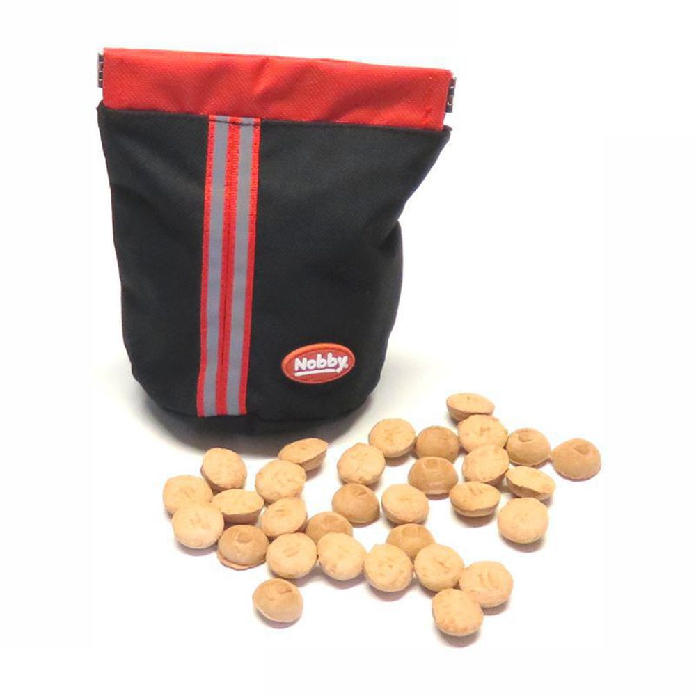 Nobby Snackbeutel - Nylon Futterbeutel Leckerlibeutel Snacktasche - Clip + Klett