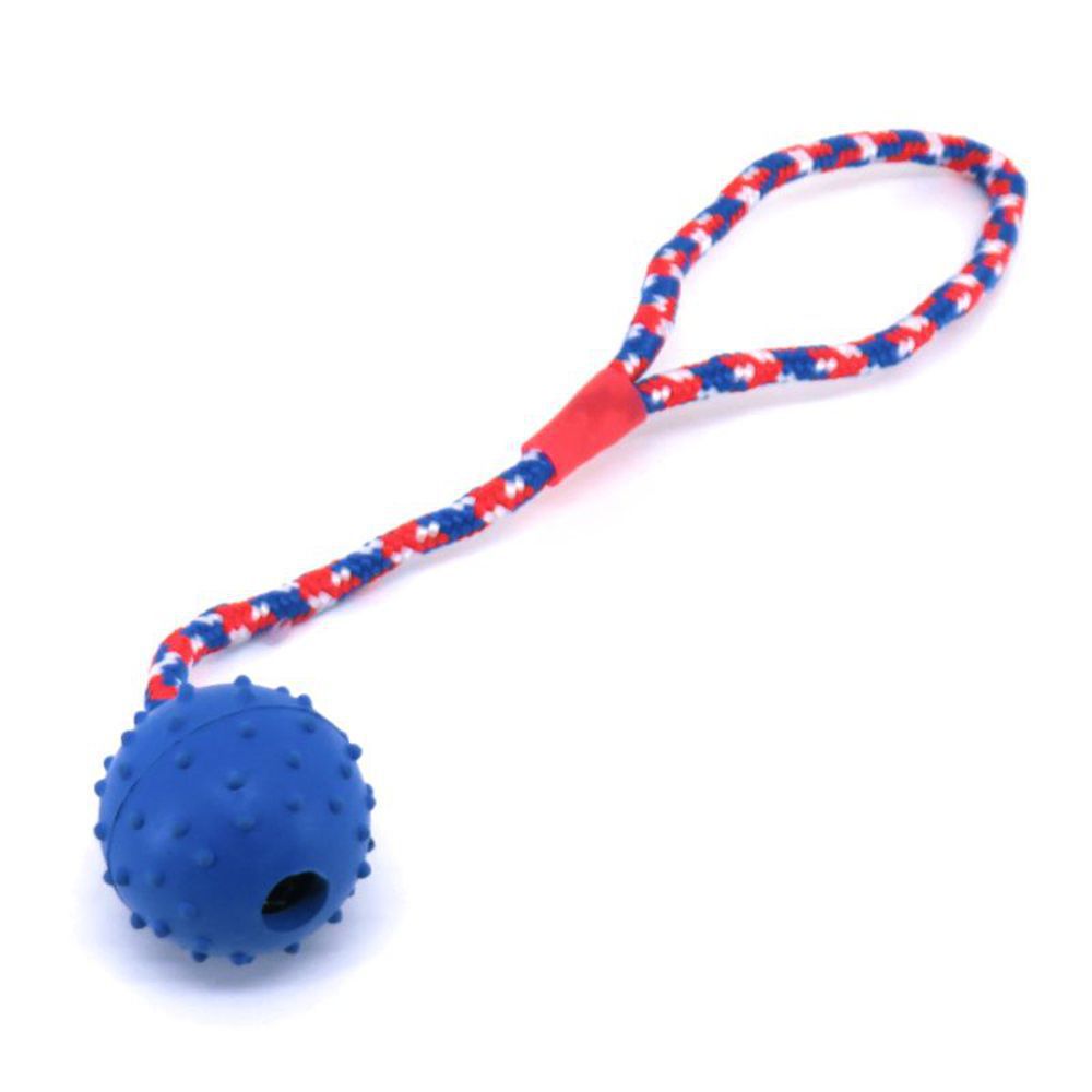 Nobby Vollgummi Ball mit Seil - Hundespiel Wurfseil Apportierspiel - mit Glocke