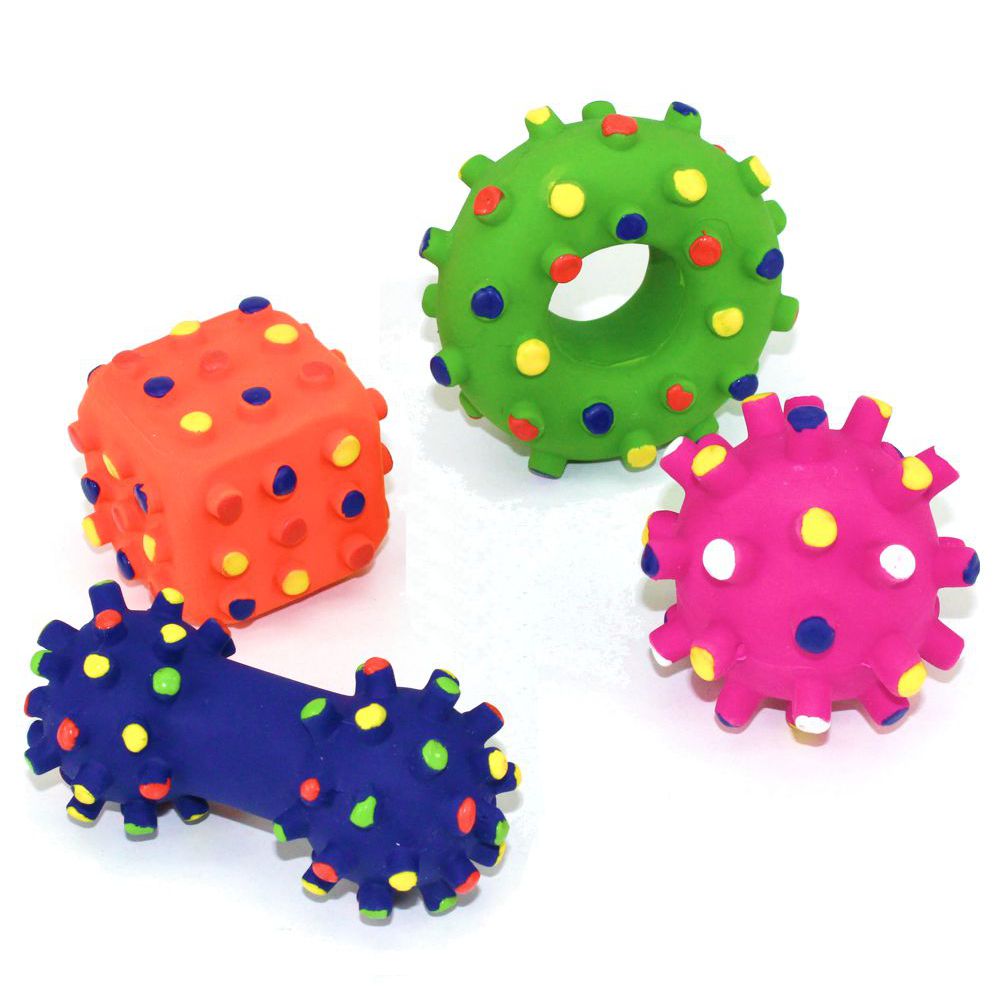 Nobby Latex Spielzeug - Ball Hantel Ring Würfel - Hundespiel Wurfspiel Gummiball