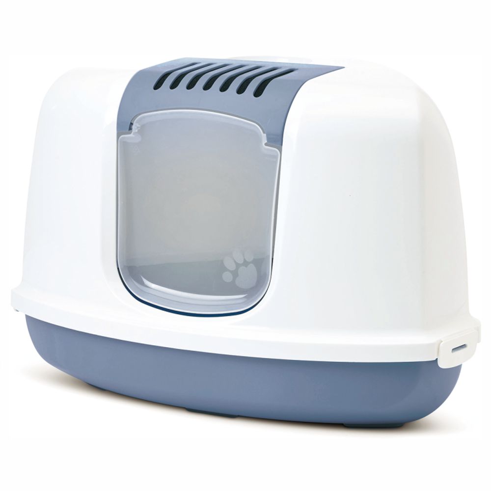 Savic Katzentoilette NESTOR CORNER - steinblau-weiß