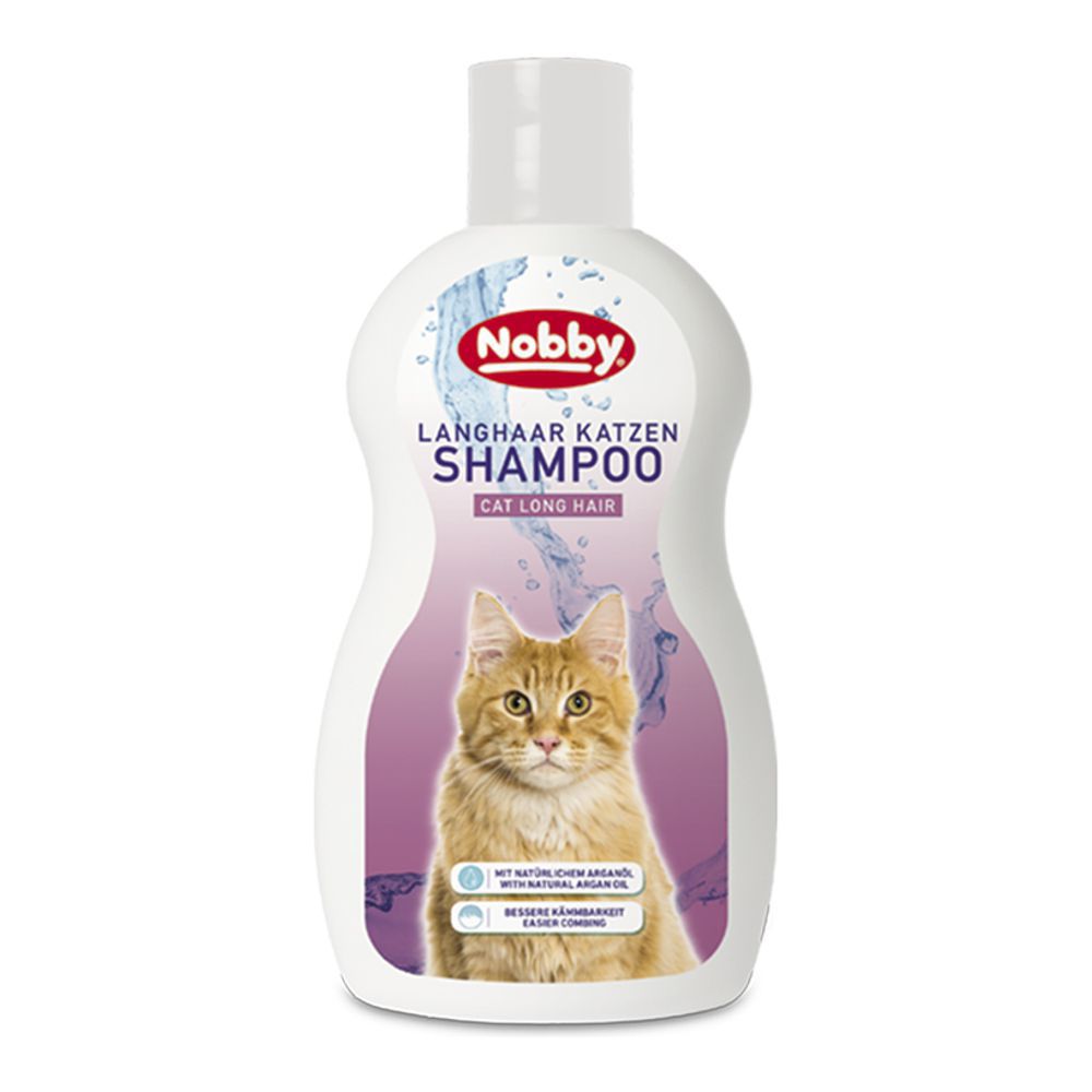 Nobby Langhaar-Katzenshampoo - 300 ml - Shampoo für Langhaarkatzen - mit Arganöl