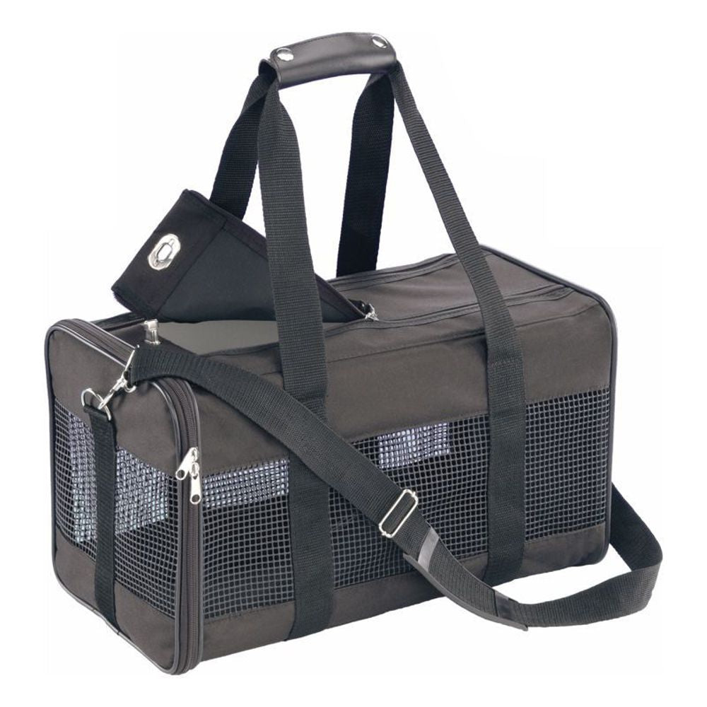 Nobby Transporttasche für Katze / Hund - Nylon Tragetasche Transportbox schwarz