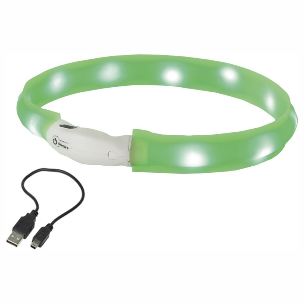 Nobby LED Leuchthalsband VISIBLE - M / grün