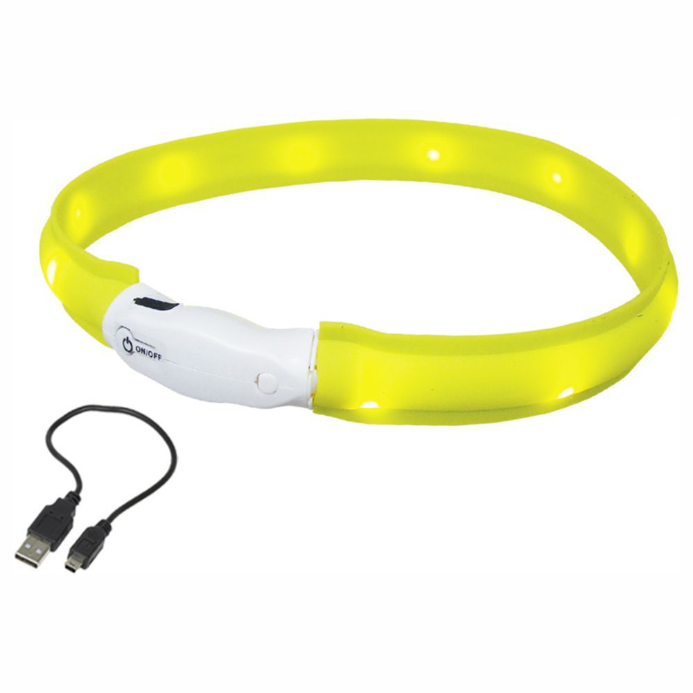 Nobby LED Leuchthalsband VISIBLE - S / gelb