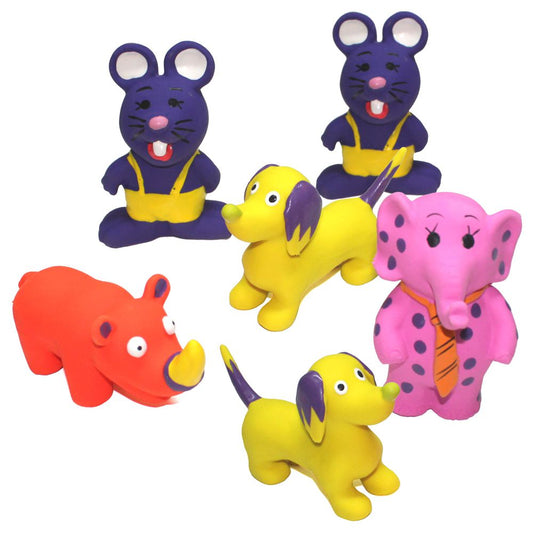 Nobby Latex Hundespielzeug - bunte Tierfiguren - Spielfigur für Hund - quitscht