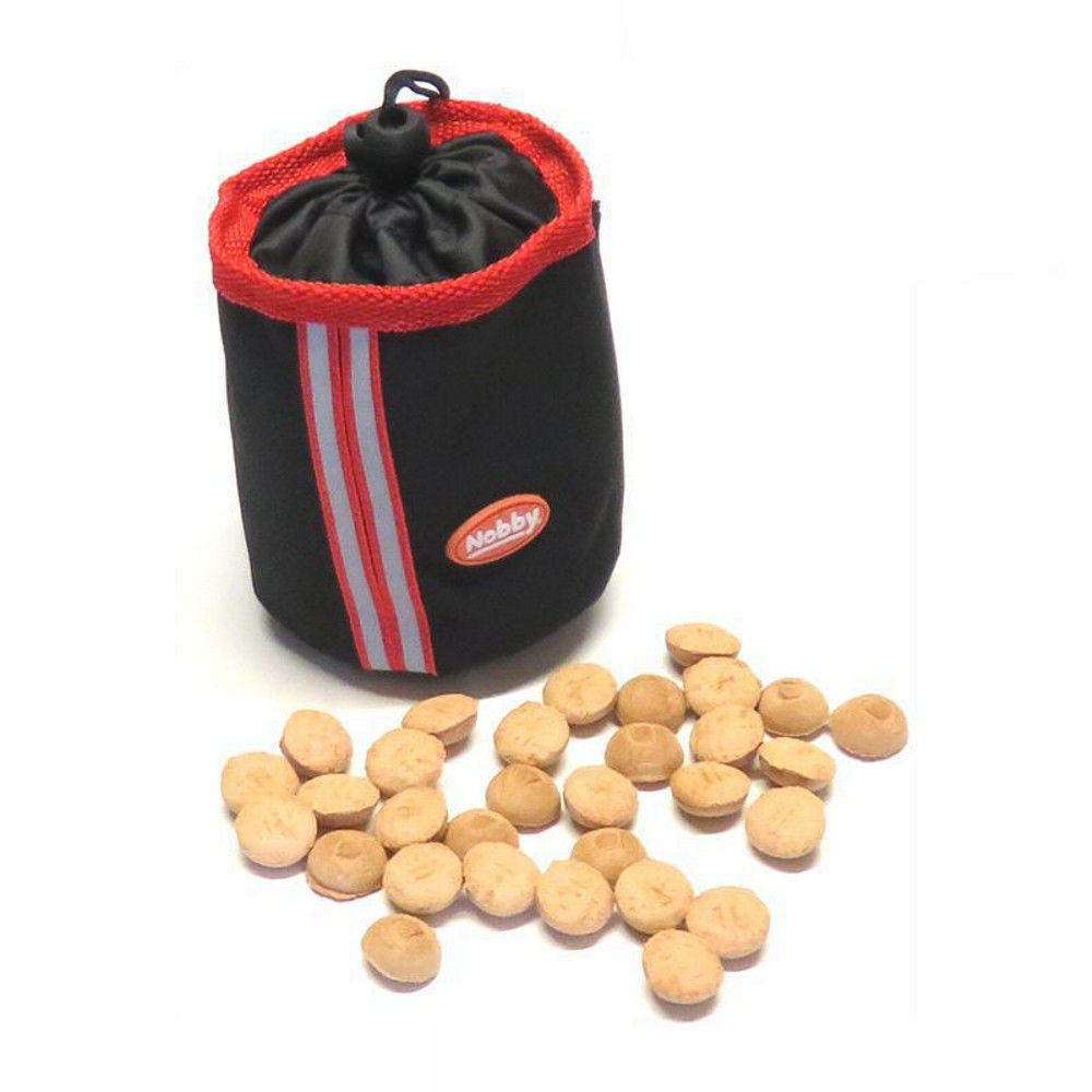 Nobby Snackbeutel - Nylon Futterbeutel Leckerlibeutel Snacktasche - Clip + Klett