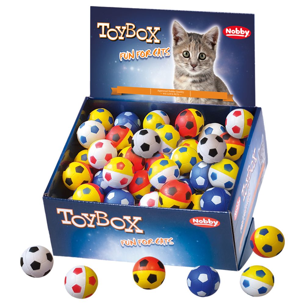 Nobby Moosgummi Fußball - 4 cm - Hundespiel Katzenspiel Wurfspiel Ball Gummiball