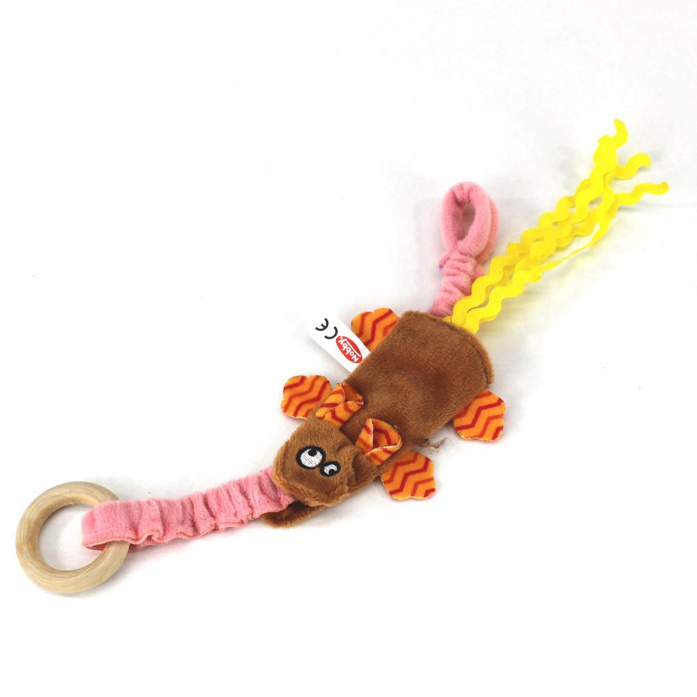 Nobby Plüschmaus - Holzring - Gummizug - elastisch - Katzenspielzeug Plüsch Maus