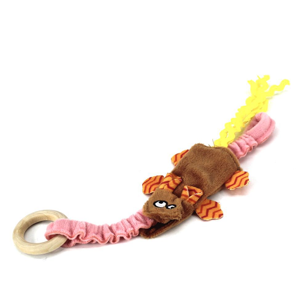 Nobby Plüschmaus - Holzring - Gummizug - elastisch - Katzenspielzeug Plüsch Maus