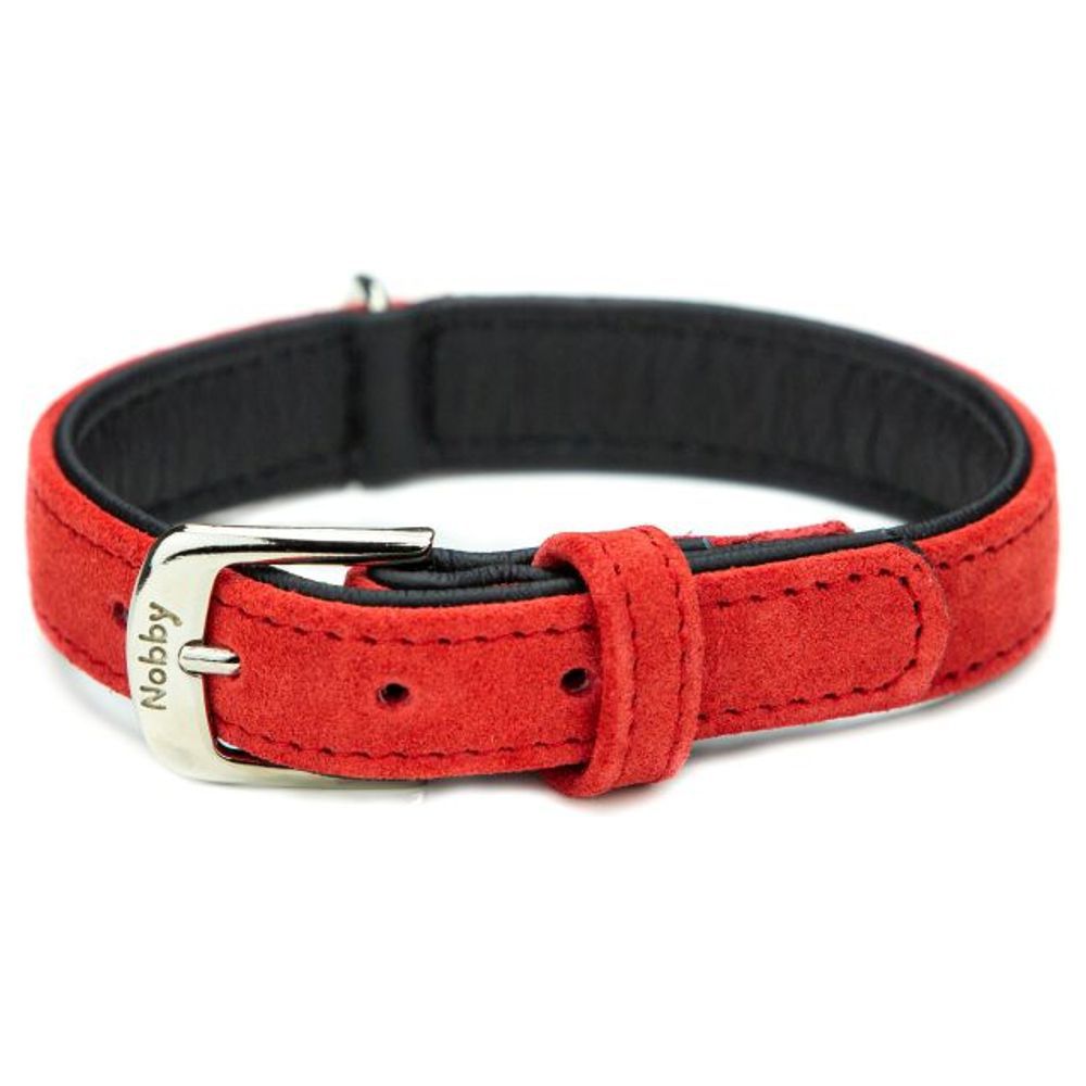Nobby Leder Halsband VELOURS 26 - 61 cm lang - Nappaleder Hundehalsband Hund
