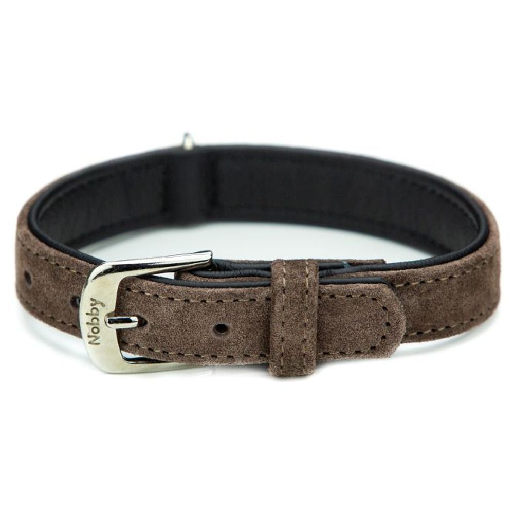 Nobby Leder Halsband VELOURS 26 - 61 cm lang - Nappaleder Hundehalsband Hund