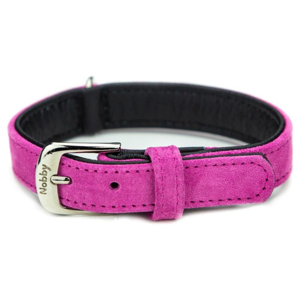 Nobby Leder Halsband VELOURS 26 - 61 cm lang - Nappaleder Hundehalsband Hund